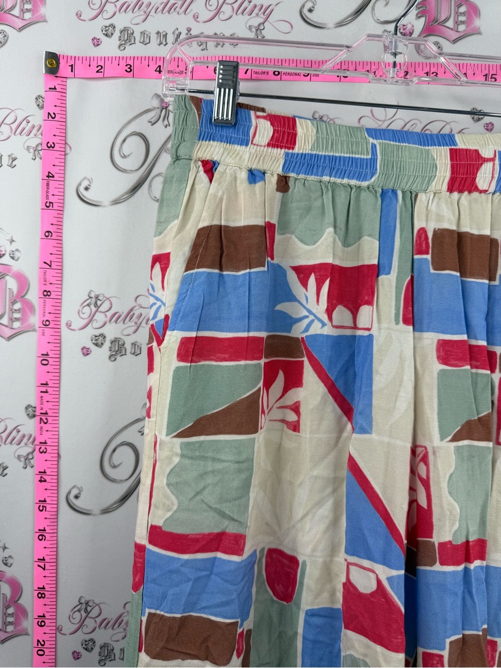 ICHI pants flowy Wide-Leg Geo Print Palazzo Pants in Multi-Color - Picture 6 of 16